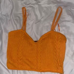 Zara knit orange tank top crop top